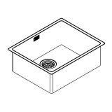 Мойка GROHE K700U Cube с одной чашей, 500 x 400 мм, холодный рассвет матовый (31574GN0)