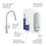 Смеситель для кухни GROHE Blue Home с системой фильтрации, охлаждения и газирования воды, Wi-Fi, хром (31541000)
