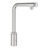Смеситель для кухни GROHE Minta SmartControl с вытяжным L-изливом, суперсталь (31613DC0)