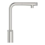 Смеситель для кухни GROHE Minta SmartControl с вытяжным L-изливом, суперсталь (31613DC0)