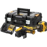 Аккумуляторная угловая шлифмашина DEWALT DCG409VSP1T, 18/54 В, 125 мм, 9000 об/мин, с АКБ 5 Ач и ЗУ, в кейсе TSTAK (DCG409VSP1NT-XJ)