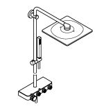 Душевая система GROHE Euphoria SmartControl System 310 Cube Duo с термостатом для душа, темный графит матовый (26508AL0)