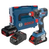 Аккумуляторный ударный гайковерт Bosch GDX 18V-200 C, 200 Нм, 3400 об/мин, 4000 уд/мин, с 2 АКБ 5 Ач и ЗУ, в кейсе, 06019G4201