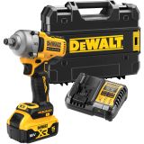 Аккумуляторный гайковерт DEWALT DCF891P1T, 18 В, 1084 Нм, 3250 уд/мин, с АКБ 5 Ач и ЗУ, в кейсе TSTAK (DCF891P1NT-XJ)