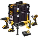 Акумуляторный набор DEWALT DCK440L3T, 18 В: дрель-шуруповерт + шуруповерт + перфоратор + фонарь, с 3 АКБ 3 Ач и ЗУ, в 2 кейсах