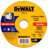 Диск отрезной DEWALT DT20593, по металлу, 115х22.23х1 мм, 25 шт. (DT20593-QZ)