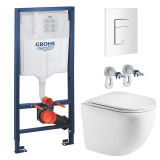 Комплект инсталляции GROHE Rapid SL 38772SH0 с унитазом AQUAme AQM2002MW и сиденьем с микролифтом (NW0286)