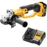Аккумуляторная угловая шлифмашина DEWALT DCG412P1, 18 В, 125 мм, 7000 об/мин, с АКБ 5 Ач и ЗУ (DCG412P1N-XJ)