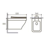 Унитаз подвесной Aqueduto ESTETA 520*370 безободковый, сиденье с микролифтом, черный матовый (EST0140)