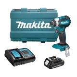 Акумуляторный ударный шуруповерт Makita LXT 18В BL XPT, 1/4", 170Нм, с АКБ 1.5 Ач и ЗУ, в кейсе, DTD153SY