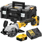 Аккумуляторная дисковая пила DEWALT DCS571P2T, 18 В, 115 мм, 4500 об/мин, с 2 АКБ 5 Ач и ЗУ, в кейсе TSTAK (DCS571P2T-QW)