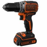 Аккумуляторная бесщеточная дрель-шуруповерт BLACK+DECKER BL186KB, 18.0 В, 2 Li-Ion аккумулятора 1.5 Ач