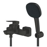 Смеситель для ванны GROHE Cubeo с душевым гарнитуром, черный матовый (1018142430)