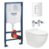 Комплект инсталляции GROHE Rapid SL 38772SH0 с унитазом AQUAme AQM2010 и сиденьем с микролифтом, смыв Quiet (NW0289)