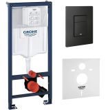 Комплект инсталляции для унитаза GROHE Solido 4 в 1 с панелью смыва Even, фантомный черный (38811KF0-B)