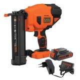 Шпилькозабивной пистолет (нейлер) 18В Ga18 BLACK+DECKER BCNG01D1, 16-50мм, АКБ 2Ач, зарядное устройство