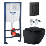 Комплект инсталляции GROHE Solido 38811KF0 с унитазом Aquatek ЕВРОПА AQ1901-MB и сиденьем с микролифтом (NW0260)