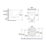 Комплект инсталляции GROHE Rapid SL 38775001 с унитазом Aqueduto CONE CONT2130 и раковиной Aqueduto ESPIRAL ESP0430 (NW0635)