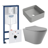 Комплект инсталляции GROHE Rapid SL NW0145/S с унитазом Aqueduto CONE CONT2130 и раковиной Aqueduto ESPIRAL ESP0330 (NW0581)