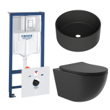 Комплект инсталляции GROHE Rapid SL 38775001 с унитазом Aqueduto OVO OVOT2140 и раковиной Aqueduto ESPIRAL D400 ESP0140 (NW0592)