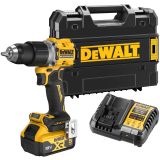 Ударная дрель-шуруповерт DEWALT DCD805P1T, 18 В, 2000 об/мин, 34000 уд/мин, с АКБ 5 Ач и ЗУ, в кейсе TSTAK (DCD805P1NT-XJ)