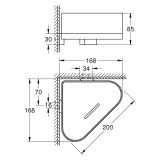 Полочка для душа GROHE Selection, угловая с держателем, теплый закат глянец (41038DA0)