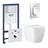 Комплект инсталляции GROHE Rapid SL 3 в 1 (NW0145/S) с унитазом GROHE Clova Ceramic Square и сиденьем с микролифтом (NW0662)