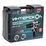 Дрель-шуруповерт ИНТЕРСКОЛ МиниМАКС ДАУ-10/12В, 12 В, 1450 об/мин, 25500 уд/мин, с 2 АКБ 2.5 Ач и ЗУ, в кейсе (767.2.2.45)