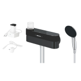 Душевой набор GROHE Purefoam, 2 режима, 1750 мм, 7,6 л/мин, хром/черный (1033670000)