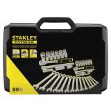 Набор торцевых головок и комбинированных ключей FATMAX STANLEY T82827-1, 1/4"+1/2", 49 предметов