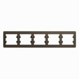 Рамка 5-постовая горизонтальная Systeme Electric (Schneider Electric) Glossa, шоколад GSL000805