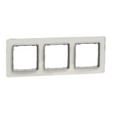 Рамка 3-постовая универсальная Schneider Electric Sedna Design, белое стекло SDD360803