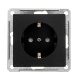 Розетка с заземлением со шторками 16А Systeme Electric (Schneider Electric) W59, черный бархат RS16-152-6-86
