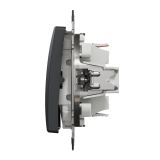Переключатель 1-клавишный, схема 6 10АХ Schneider Electric Sedna Design, антрацит SDD114106
