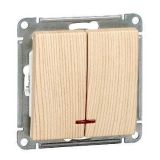 Выключатель 2-клавишный с подсветкой Systeme Electric (Schneider Electric) W59, сосна VS510-251-7-86