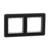 Рамка 2-постовая универсальная Schneider Electric Sedna Design, дымчатое стекло SDD362802