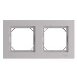 Рамка 2-постовая горизонтальная Systeme Electric (Schneider Electric) AtlasDesign Aqua, алюминий ATN440302