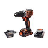 Аккумуляторная бесщеточная дрель-шуруповерт BLACK+DECKER BL186KB, 18.0 В, 2 Li-Ion аккумулятора 1.5 Ач