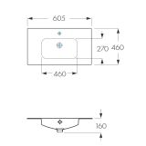 Раковина полувстраиваемая Roca Victoria-N Unik 60 см (32799E000)