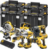 Аккумуляторный набор DEWALT DCK865P4T, 18 В: 8 инструментов, с 4 АКБ 5 Ач и двойным ЗУ, в 4 кейсах TSTAK (DCK865P4T-QW)
