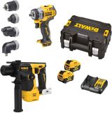 Набор аккумуляторного инструмента DEWALT 12 В: дрель-шуруповерт DCD 703, ударная дрель SDS-plus DCH 072, c 2 АКБ 5 Ач и ЗУ, в кейсе TSTAK, DCK2101P2T