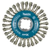 Щетка проволочная дисковая Makita X-lock (d115 мм, толщина проволоки 0, 5 мм, тонкие пучки, нержавейка), D-73368