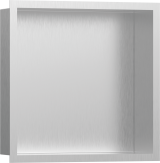 Настенный короб hansgrohe XtraStoris Individual с цветом корпуса под сталь и дизайнерской рамой, 30х30х10 см 56097800, под сталь