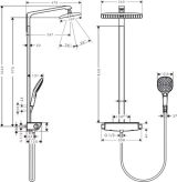 Душевая система hansgrohe Raindance E 360 1jet EcoSmart с термостатом 27286400, белый/хром