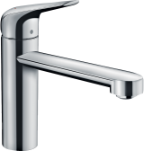 Смеситель для кухонной мойки hansgrohe Focus M42 120, для водонагревателей открытого типа, 1jet 71804000, хром