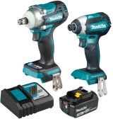 Набор аккумуляторного инструмента Makita, 18 В: шуруповерт DTD153 + гайковерт DTW300, с АКБ 3 Ач и быстрым ЗУ (PT1325)