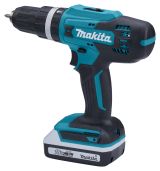 Аккумуляторная ударная дрель-шуруповерт Makita HP488D006, 18 В, 1400 об/мин, 21000 уд/мин, с 2 АКБ 2 Ач и ЗУ, в кейсе