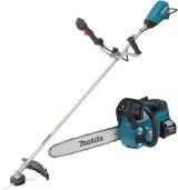 Аккумуляторный набор садовой техники Makita, 40 В: цепная пила UC004G + триммер UR016G, с АКБ 4 Ач и ЗУ