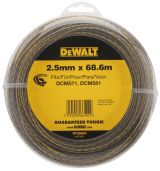 Леска для триммера DEWALT DT20652, витой квадрат, 2.5 мм, 68.6 м, 5 шт. (DT20652-QZ-5)