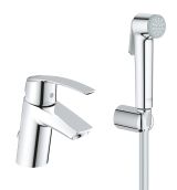 Смеситель для раковины GROHE Start с цепочкой и гигиеническим душем, хром (23123001)